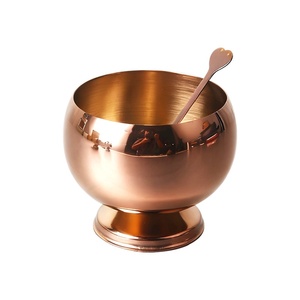 Ciotola per Gelato in Acciaio Inox, Coppa per Dessert con Piede, Contenitore in Metallo per Pudding, Parfait, Trifle, Oro e Argento con Cucchiai e Forchette per Servire - Product Image 5