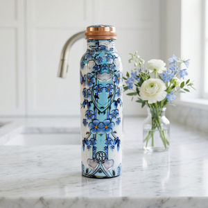 Floral <b>Copper</b> Water <b>Bottle</b> Drinkware with Lid <b>Copper</b> Water <b>Bottle</b> For Travel Office Outdoor Picnic Water <b>Bottle</b> For Adults & Kid - Product Image 4