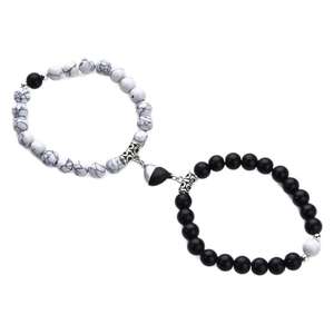 Ensemble de bracelets <span class=keywords><strong>magnétiques</strong></span> en forme de cœur pour couples, bijoux de mode, bracelets en cristal pour cadeaux, Pulseras De Moda - Product Image 3