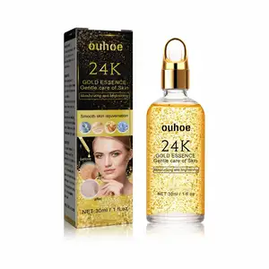 OUHOE Private Label Anti Aging 24K Serum Skin Repair and Moisture Firm Skin Facial Serum Hyaluronic Acid 24K Gold Face Serum