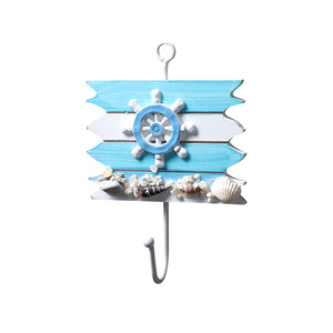 Porte-clés mural en bois de style océanique et méditerranéen, petit crochet d'entrée, style Europe du Nord, porte-manteau mural, Chine - Product Image 5