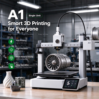 Printer 3D Bambo A1 Versi EU/UK, Tidak Terkunci, Asli, Kompensasi Aliran Aktif, Presisi Tinggi, Printer FDM