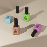 Flacon de vernis à ongles en verre dégradé de 15 ml avec bouchon pour emballage de vernis gel, laque et base coat
