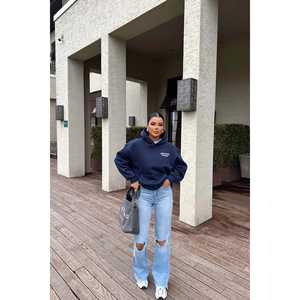 Sweat-shirt à capuche pour femme, bleu marine, imprimé New York - Product Image 2