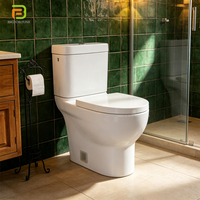 WC en céramique à siphon, à poser au sol, blanc, allongé, deux pièces, pour projets hôteliers - Prix usine