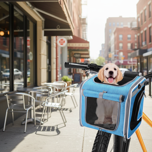 Cestino Pieghevole Anteriore per <span class=keywords><strong>Bici</strong></span> per Cani con Chiusura a Cerniera, Trasportino 4-in-1 per Animali Domestici (Zaino/Borsa a Tracolla/Sedile Auto) - Product Image 6