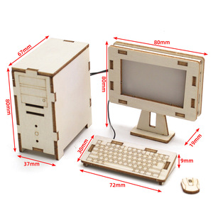 Kit de modèle d'ordinateur en bois 80 mm, jouet éducatif STEM pour enfants, projet scientifique DIY - Product Image 1