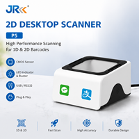 Escáner de Código de Barras de Escritorio Compacto JR P5, Lector Rápido de Códigos QR 2D CMOS, Estación USB con Cable para Manos Libres, para Puntos de Venta Minorista