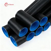 Tuyau de drainage corrugué à double paroi en PEHD DN500 DN600 DN800, grand diamètre, pour caniveau souterrain, fourni directement par l'usine