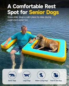 Flotador Inflable para Perros con Asiento, Balsa Flotante de PVC para Adultos y Perros, Capacidad de 242 lb, Piscina Flotante para Mascotas, Diversión en la Playa - Product Image 6