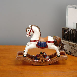 Ahşap at reçine el sanatları heykelcik ev odası noel ağacı dekorasyon heykel hayvan süsler heykeli sanat tema modeli - Product Image 4