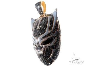 Colgante de Pantera Negra con Incrustaciones de Diamantes Estilo Hip Hop, Joyería de Plata con Colgante de Pantera Negra en Venta - Product Image 3