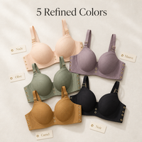 Soutien-gorge sans couture sans armatures OEM ODM, push-up, avec larges bretelles latérales, balconette, pour femmes, usage quotidien