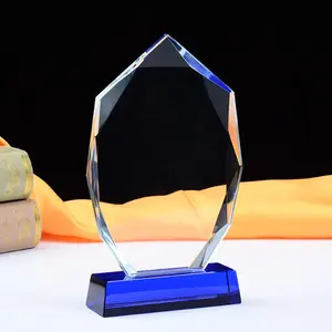 Custom Honor of large crystal trophy wholesale 3d Laser Engraving crystal trophy business award For Business Gift