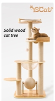 Tour de chat moderne de luxe de haute qualité Grand condo intérieur à plusieurs niveaux de style hamac avec griffoirs en meubles en bois