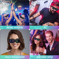 Lunettes intelligentes amusantes pour fête avec écran LED clignotant, contrôle par application, lunettes lumineuses pour rave avec animation de texte graffiti DIY, rythme