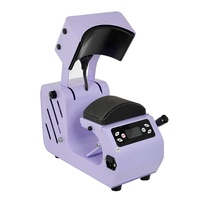 Presse à Chaud Électrique Automatique Jaune pour Casquettes, 2 Plaques Interchangeables, Interface USB, Taille de Transfert 10x16cm