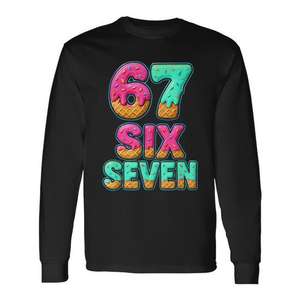 Six Seven 67 Ice Cream Drip T-shirt à manches longues pour hommes et garçons - Product Image 1