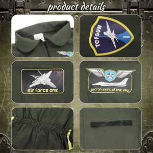 Combinaison de pilote de chasse JoyFuncos pour enfants, combinaison de vol d'aviateur pleine longueur avec poches pour costume de fête d'Halloween, unisexe - Product Image 5