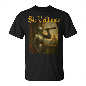 Camiseta Sir Veillance Medieval Knight con diseño de caligrafía, camiseta divertida - Product Image 2