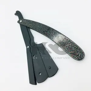 Zwart Met Multi Glitter Handvat Rvs Barber Razor Scheermes Vervangbare Scheermes Van Hooper En Bedrijf