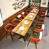 Tables de barbecue coréen et de hot pot pour restaurant, table de salle à manger de style rétro pour hôtel, restaurant, bar, table de style américain