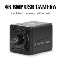 14209 5600 Imx334 4K 1,1mm Lente panorámica de 360 grados Sensor CMOS MJPG 30fps UVC 8MP USB HD Cámara Sensor de imagen de visión industrial
