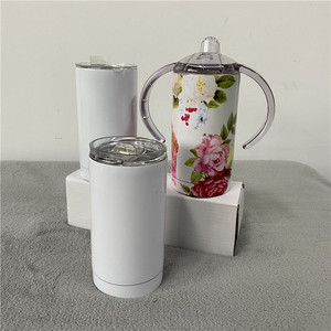 Tasse de voyage, blanc, haute qualité, 12oz, avec couvercle, sucette et poignée - Product Image 2