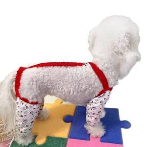 Pet Clothes Dog Harness Red Knit Adjustable All Seasons Protective Wear For Small Medium Dogs Bichon Frise Teddy - Product Image 4