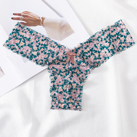 Braguitas con estampado de encaje para mujer, bragas ultrafinas transpirables de talle bajo, lencería floral sexy, ropa interior sin costuras con entrepierna de nailon suave