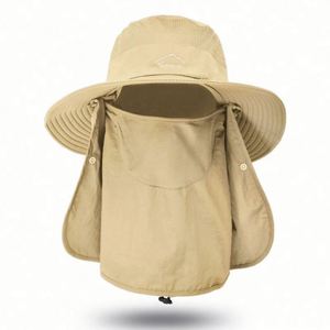 Chapeau de pêcheur anti-UV, imperméable, pliable, à séchage rapide, avec cordon, pour l'extérieur - Product Image 6