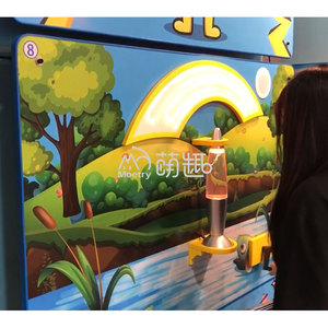 Moetry colour thay đổi Cơn Lốc Xoáy mini với tay quay trẻ em thiết bị bảo tàng khoa học tường trò chơi để bán - Product Image 6