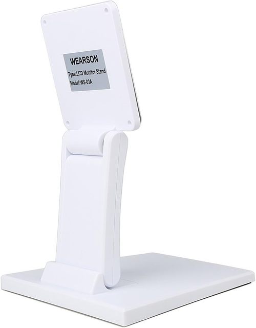 Wearson Modern White Monitor Stand Metal Adjustable Height Folding VESA 75 100 Stand for Desktop Computer Monitor