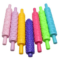 Outils de cuisson de cuisine créatifs réutilisables de qualité alimentaire Surface antiadhésive 17 Types de motifs variés Rouleaux à pâtisserie en plastique gaufré