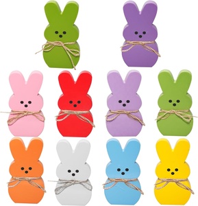 Decorazione Pasquale Economica a Forma di Coniglio in <span class=keywords><strong>Legno</strong></span> Dipinto, <span class=keywords><strong>Centrotavola</strong></span> Rustico a Più Livelli - Product Image 1