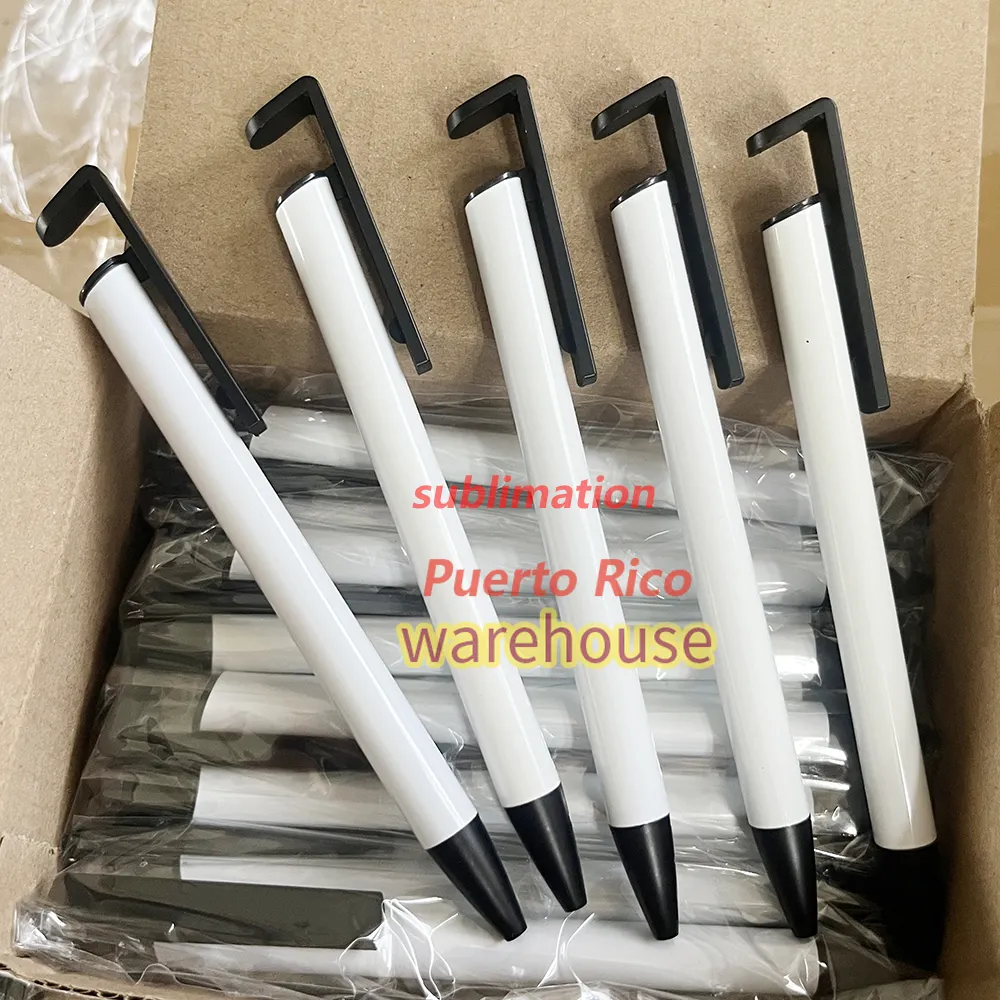 Оптовая продажа, белые металлические сублимационные шариковые ручки с термоусадочной пленкой для сублимационной ручки, индивидуальная печать
