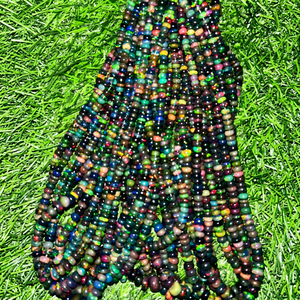 ลูกปัดโอปอลไฟเอธิโอเปียสีดำธรรมชาติ Trimurti Gems ขนาด 3-6 มม. |   สร้อยคอประดับพลอยหลวมที่ได้รับการรับรองจากผู้ที่ไม่ใช่ฝ่ายใด - Product Image 1