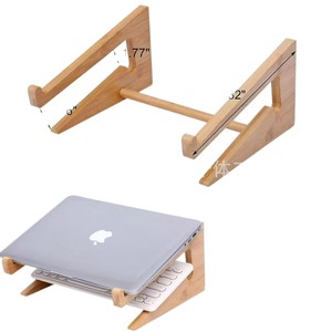 Wooden desktop <b>tablet</b> <b>stand</b>, height-adjustable storage rack, portable adjustable double-layer laptop keyboard <b>stand</b> - Product Image 1