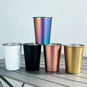 Vente en gros usine – Gobelet réutilisable en aluminium personnalisé de 9 oz, 16 oz, 20 oz, 32 oz, 9 onces, pour cola, bière, tasse métallique de stade avec logo - Product Image 1