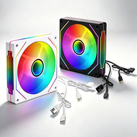 Ventilateur de refroidissement PC ARGB QiuzAim 120mm 4Pin/5V3Pin Prism 4Pro, ventilateur de boîtier d'ordinateur RGB, pales standard/inversées, noir et blanc, double couleur