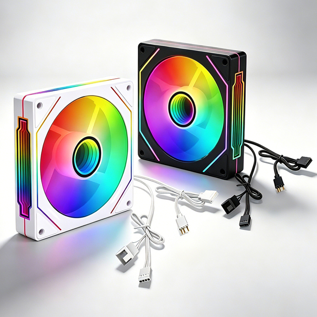 QiuzAim 120mm 4Pin/5V3Pin Prism 4Pro ARGB PC Cooling RGB Case Computer Cooler Fan Standard/Reverse Blades Black White Dual Color
