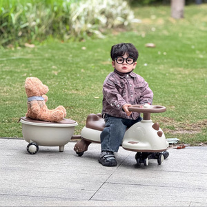 Children's Scooter With Rear Bed <b>Push</b> Handle Height Adjustable For 2-6 Years Old Kids Twist Car Design - Product Image 2