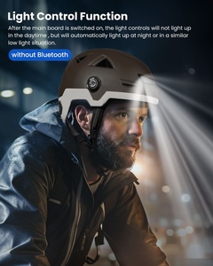 Casque de vélo intelligent pour adulte ILM à face ouverte avec contrôle automatique de la lumière LED d'avertissement, coque en PC, modèle <span class=keywords><strong>E3</strong></span>-12LS - Product Image 2