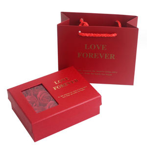 Oorbellen Ketting Zwart Sieraden Papier Doos Zeep Bloemen Rose Geschenkdoos Voor Valentijnsdag - Product Image 5