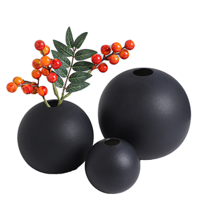 Eastern Rock Handmade Nordic Ball <b>Vase</b> Creative Modern Ceramic Ornament Elegant Style Porcelain <b>Small</b> Matt Glaze - Product Image 1