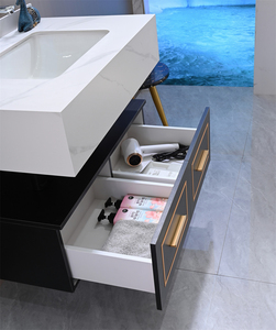 Usine Conception <span class=keywords><strong>Simple</strong></span> Mur Monté Évier En Pierre <span class=keywords><strong>Double</strong></span> Armoire LED Miroir Lavabo Lavabos Salle De Bains Vanités - Product Image 4