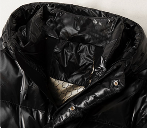 Manteau chaud surdimensionné à manches longues respirant pour femmes, grande taille, veste en duvet noire pour la saison hivernale - Product Image 5