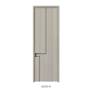 Chinese factory supplied minimalist style aluminum trim Interior honeycomb PVC MDF HDF Panel Wood Door