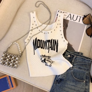 Nuovo Design Canotta Stile Hot Girl con Stampa, Top Versatile con Allacciatura al Collo per Donne - Product Image 2