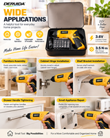 DERUIDA Mini Perceuse sans fil 3,6 V rechargeable, machine à percer le bois, tournevis électrique, ensemble de perceuse-visseuse, kit d'outils électriques